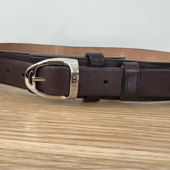 Celine Brown Leather Belt with Silver Hardware - Picture 3 of 7